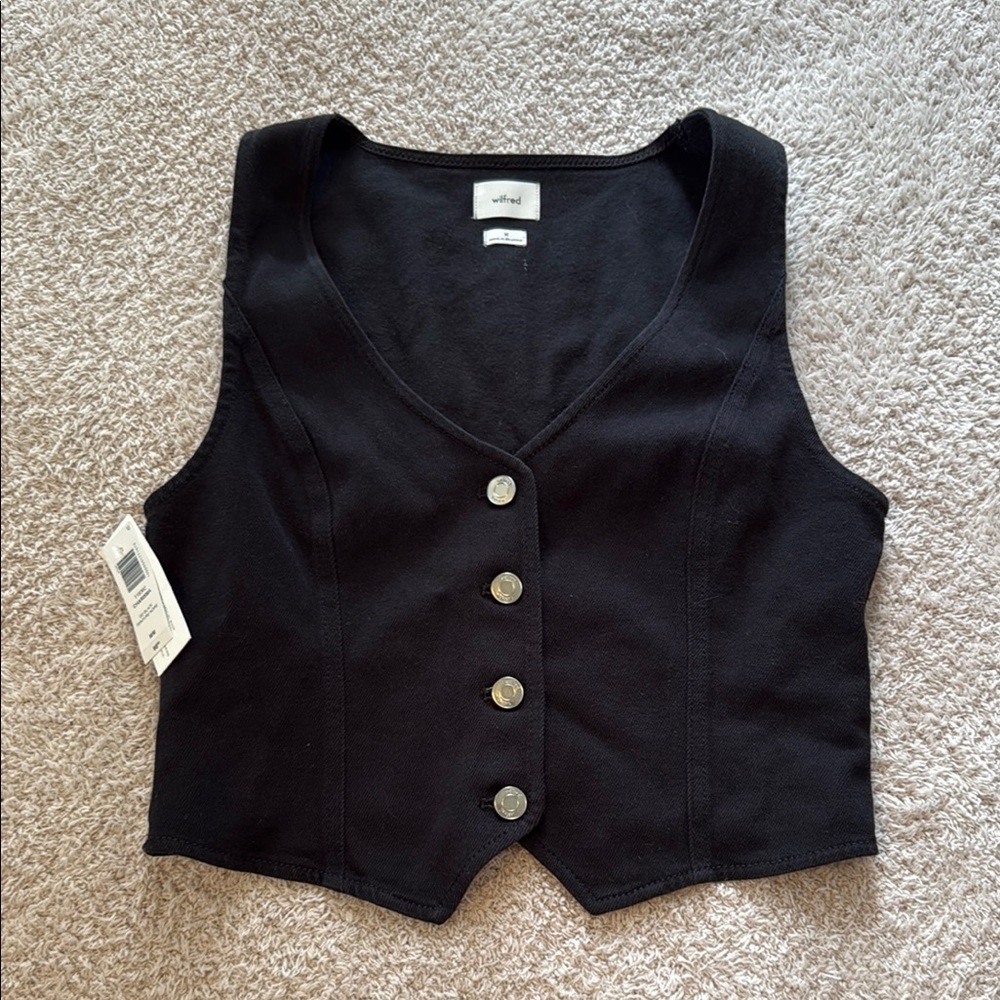 Wilfred black denim  Button-Up Vest